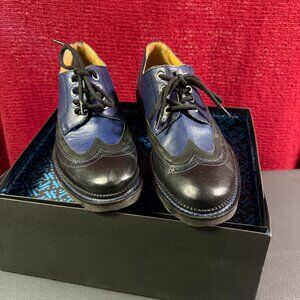 John Fluevog Guardian Angel Nathaniel Wingtip Derby Shoes Men’s 10 Black/Blue